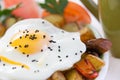 Wholesome meal of fried egg and vegetables Royalty Free Stock Photo