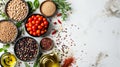 Wholesome Medley: Nutrient-packed Legumes and Grains with Fresh Tomatoes, Herbs, and Olive Oil - Ide