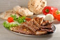 Wholesome platter of mixed meats, Balkan food Royalty Free Stock Photo