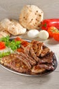 Wholesome platter of mixed meats, Balkan food Royalty Free Stock Photo