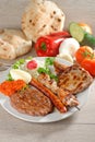 Wholesome platter of mixed meats, Balkan food Royalty Free Stock Photo