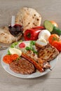 Wholesome platter of mixed meats, Balkan food Royalty Free Stock Photo