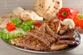 Wholesome platter of mixed meats/Balkan food Royalty Free Stock Photo