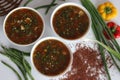 Wholesome Ragi Vegetable Soup. Nutrient-rich, vegan friendly, and comforting bowl of hearty soup with finger millets and Royalty Free Stock Photo