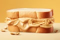 Wholesome Sandwich peanut butter background. Generate Ai Royalty Free Stock Photo