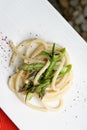 Wholewheat pasta Spaghetti with asparagus