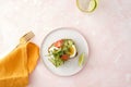 Wholewheat toast with avocado guacamole and cucumber slices. Spicy avocado sandwiches on whole-grain bread. Healthy diet Royalty Free Stock Photo