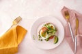 Wholewheat toast with avocado guacamole and cucumber slices. Spicy avocado sandwiches on whole-grain bread. Healthy diet Royalty Free Stock Photo