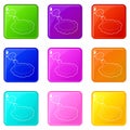 Whoopee cushion icons set 9 color collection