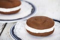 Whoopie pie, a chocolate cake dessert Royalty Free Stock Photo