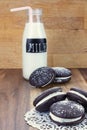 Whoopie Pies or Moon Pies and Milk Royalty Free Stock Photo