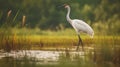 Whooping Crane in the swamp