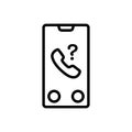 Black line icon for Whose, unknown and call