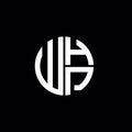WHP logo WHP icon WHP monogram WHP letter minimalist Circle flat Unique modern abstract logo design Royalty Free Stock Photo