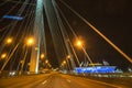 WHSD at night, empty cable-stayed bridge Royalty Free Stock Photo