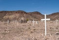 Whtie cross on Historic Cemetery Goldfield, NV, USA Royalty Free Stock Photo