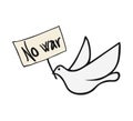 Whtie dove and no war message