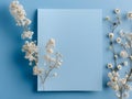 Wedding invitation card around dried minimal floral Royalty Free Stock Photo