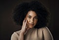 Why fit in when you were born to stand out. Cropped portrait of an attractive young woman posing in studio against a Royalty Free Stock Photo