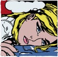 Why girl crying pop art retro style