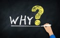 Why Question With A big Question Mark hand written On Chalkboard. concept Royalty Free Stock Photo