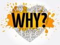 WHY? Question heart concept background