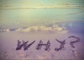 Why written on the beach with vintage effect Royalty Free Stock Photo