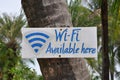 Wi-fi available here sign