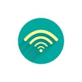 Wi-fi flat icon with long shadow. wi-fi sign flat icon Royalty Free Stock Photo