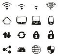Wi Fi Connection Icons Freehand Fill Royalty Free Stock Photo