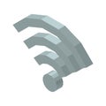 Wi-fi 3D icon vector illustration isolated on white.