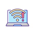Wi fi does not work RGB color icon Royalty Free Stock Photo