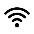 Wi-Fi icon. Black signal WiFi isolated on white background. Mobile internet symbol. Logo wireless network. Sign free access. Broad