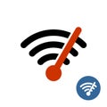 Wi-fi icon with speedometer arrow. High speed icon Royalty Free Stock Photo