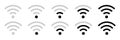 Wi-fi icon vector symbol. wifi sign. isolated router internet antenna hotspot wave mobile phone set Royalty Free Stock Photo