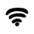 Wi-fi indicator icon, sticker. sketch hand drawn doodle style. , minimalism, monochrome. internet, symbol, online