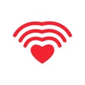 Wi-fi love. WiFi heart. Wireless communication for lovers. roman