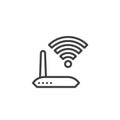 Wi-Fi modem line icon
