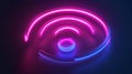 Wi-fi neon light symbol modern effect. Wireless wave sign glow icon. Electrogravimetric echolocation line concept