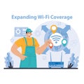 Wi-Fi network. Specialist setting up, developing and maintaining wireless