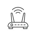 Wi-Fi router icon line design. Wi-Fi, router, icon, mobile, wireless, internet, technology vector illustration. Wi-Fi