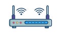 Wi-Fi router with two antennas, reliable home internet, network device, vector design Generative AI Royalty Free Stock Photo