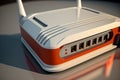 Wi Fi router up close. a fast modem for the internet. Network type wireless or wired Royalty Free Stock Photo