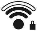 Wi-fi sign with lock symbol. Password protected connection