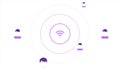 Wi-Fi sign and wave signal. Motion. Animation with Wi-Fi distribution signal. Signal waves from Wi-Fi sign and