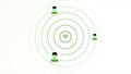 Wi-Fi sign and wave signal. Motion. Animation with Wi-Fi distribution signal. Signal waves from Wi-Fi sign and