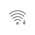 Wi-fi signal arrow outline icon