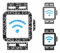 Wi-Fi smart watches Composition Icon of Ragged Pieces Royalty Free Stock Photo