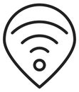 Wi-fi spot icon. Black line internet symbol