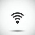 Wi-Fi symbol depicted with a series of three curved bars radiating from a central point Royalty Free Stock Photo